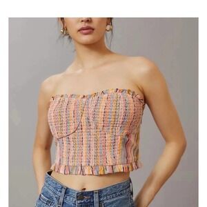 Anthropologie Multicolor Striped Crop Top